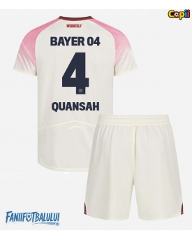 Bayer Leverkusen Jarell Quansah #4 Echipament de Fotbal Replică 2025-26 Copii Deplasare (+ Șorturi)